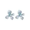 Pendientes de Perla y Flor Estilo Coreano Simples, Suaves y Románticos para Mujer, Lujo Accesible, Estilo Creativo para Vacaciones, Pendientes Elegantes Mismo Estilo que las Celebridades de Internet