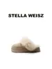 Pantuflas peludas de suela gruesa para mujer, moda de invierno, puntera cerrada, slip-on, cálidas, botas de nieve, pantuflas de felpa