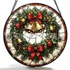 Sinos de Anel de Natal Pingente Colorido de Vidro Enfeites de Vidro para Casa Decorações de Janela Coletores de Sol para Jardim