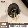 Gancho de Madeira de Nogueira Sem Furo com Ventosa Forte para Armazenamento na Parede na Cozinha e Banheiro, Gancho Adesivo para Atrás da Porta, Sem Marca e de Alta Resistência