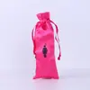 Bolsa de satén de seda con cordón, bolsa personalizada para guardar auriculares, cosméticos, lápiz labial, collar, pendientes, estuche para lápices, regalo, bolsa al por mayor