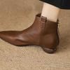 Botines Planos Retro Chelsea Cortos Nuevos 2026 para Mujer, Botines Versátiles de Tacón Bajo para Primavera y Otoño con Cremallera Trasera y Longitud al Tobillo