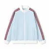 Sudadera con Capucha de Punto Gofrado para Primavera y Otoño, Cuello Alto, Azul, Tres Rayas, Chaqueta Cardigan, Unisex, Estilo Americano High Street, Chaqueta de Béisbol para Parejas