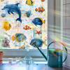 Xc9037 Dibujos Animados Animales Marinos Pequeños Láser Colorido Baño Inodoro Decoración Pegatina Electrostática Comercio Exterior Mayorista