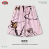 Roupas Masculinas Verão Marca Americana Tendência Folha Transferência Térmica Shorts Largos Esportivos Casuais Calças de Secagem Rápida para Homens