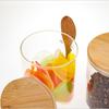 Frasco de Vidrio Redondo para Almacenar con Cuchara, Frasco para Condimentos, Frasco Sellado para el Hogar, Botella de Vidrio para Almacenar Frijoles y Frutas Secas