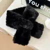 Bufanda de Felpa Blanca de Imitación de Piel de Conejo y Lana de Cordero de Gama Alta para Mujer en Invierno, Bufanda Versátil Engrosada Cálida con Cuello Cruzado de Piel