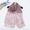 Cachecol de borboleta com strass e miçangas, bico fechado, feminino, quente, moda, xale, cor sólida clássica, versátil, novo, para live, miçangas