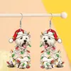 Brincos Pendentes Perfeitos de Natal para Cachorrinhos Estilo Boêmio Brincos de Acrílico Acessórios de Orelha para Festa