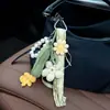Estilo Pastoral Fresco Tejido Suave y Lindo Japonés Llavero de Pepino Encanto de Bolso de Cadena de Margaritas Frescas Perla Nicho