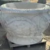 Tanque de Peixes Esculpido em Pedra Lótus Vermelho Noturno Padrão de Peixe Vaso de Flores Tanque de Água de Mármore Escultura de Paisagismo de Jardim Ornamentos