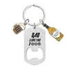 Llavero de Metal Grabado de Acero Inoxidable Transfronterizo Abrebotellas Copa de Vino Botella de Vino Regalo de Cumpleaños Navidad Día del Padre