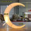 Nuevos accesorios de luna luminosa para bodas caja de luz de fondo para escenario de boda de hotel decoración adornos nuevos creativos de hierro