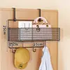 Estante de almacenamiento para bolsas, gancho para armario, gancho colgante sin taladro para lateral de gabinete, perchero de pared para sombreros y abrigos