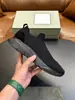 Tênis slip-on masculino com cabedal em malha fly-knit e painéis em couro camurça, decoração em formato de estrela e solas grossas, TF transfronteiriço
