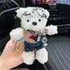 Chaveiro de Urso de Pelúcia Fofo Desenho Animado Suéter Arco-Íris Boneca Piloto de Câmera Brinquedo Adorável Pingente de Bolsa