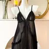 JuYou Plus Size Nova Sexy Renda Erótica Camisola de Dormir Malha Alças Quente Costas Abertas Transparente Puro Desejo Conjunto de Duas Peças