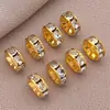 Retención de Color Fuerte Anillo de Diamante Chapado en Oro de 18 Quilates Espaciador de Circonita Pulsera DIY de Cuentas Hecha a Mano Accesorios de Cuentas Espaciadoras para Collares de Perlas