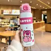 Copo térmico infantil Snoopy para meninas, copo com canudo de aço inoxidável 316 de grau alimentício, portátil para uso escolar, copo d'água especial para alunos do ensino fundamental