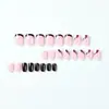 Unhas Postiças Estilo Curto Simples Francesa Chanfrada Ondulada Europeia e Americana Patches de Manicure para Unhas Postiças Venda por Atacado Unhas Postiças