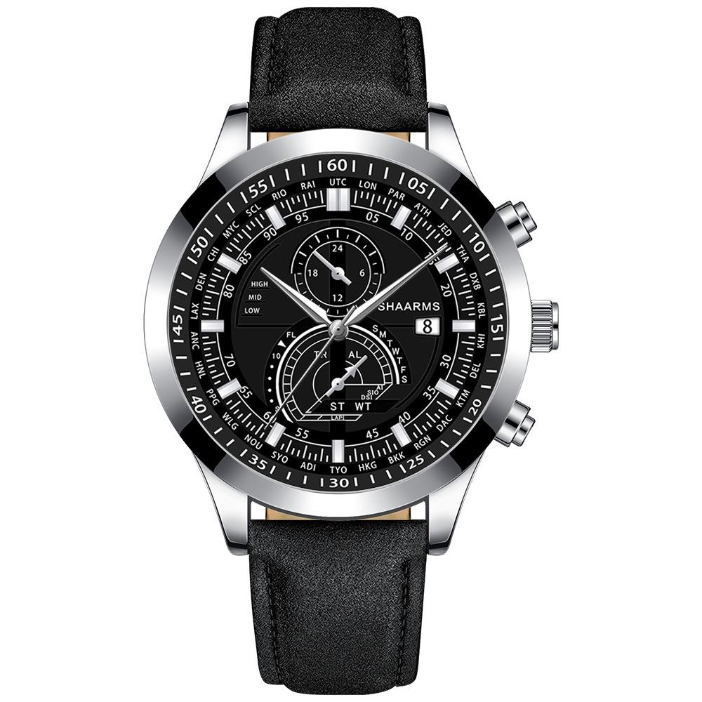 黑色皮带银壳黑面银针