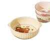 Fofo Louça Cerâmica Tigela Doméstica Tigela para Macarrão Instantâneo Micro-ondas Forno Tigela para Assar Tigela para Sobremesa Tigela para Arroz Tigela para Salada Cereal Tigela com Duas Alças