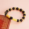 Pulseira feminina de calcedônia ágata imitação dourada jateada por atacado, nova, com contas de transferência e da sorte, pulseira de jade imitação de granada