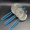 Pega de Silicone Antiderrapante Peneira de Aço Inoxidável Peneirador de Farinha Peneira de Açúcar em Pó Filtro Manual Peneira Ferramenta de Confeitaria