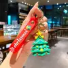 Llavero de Dibujos Animados Navideños Papá Noel Muñeco de Nieve Árbol de Navidad Colgante Material de PVC Lindo Accesorio para Mochila