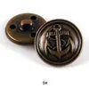 Terno Britânico Vintage Botão Dourado Uniforme Bronze Leão Duplo Metal Âncora Casaco de Lã Botão Uniforme Escolar