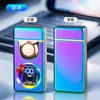 Encendedor de arco recargable creativo con pantalla de potencia inteligente, encendedor de doble llama, llama directa y encendedor recargable