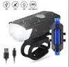 2255 Luz Delantera para Bicicleta Carga USB Transfronteriza Tres Modos Ajustables Luz Delantera y Trasera para Montar de Noche Juego de Equipo para Bicicleta