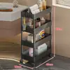 Prateleira de Armazenamento Traseira para Porta de Banheiro Armário de Armazenamento de Chão para Espaço Estreito no Banheiro Carrinho Pequeno Multicamadas Ultrafino para Espaço do Vaso Sanitário
