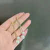 Brincos Longos com Franjas e Pérolas Estilo Francês Super Fada Delicados Moda Estilo Frio Luxo Leve Joia de Orelha de Alta Qualidade para Mulheres