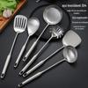 Conjunto de Utensílios de Cozinha Domésticos Espessados de Aço Inoxidável Colher Espátula Colher de Fritar Colher Grande de Sopa Escorredor