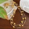 Colar feminino estilo Maillard com contas de ouro filipino Shijia Gestamus Pearl Clavícula Chain