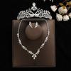 Conjunto de três peças para noiva: coroa, colar e brincos. Acessórios de cabelo para casamento. Acessórios de casamento. Coroa estilo coreano.