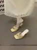 Sapatos de salto alto stiletto Chuyuji, sandálias pequenas tecidas estilo francês para o feriado, sapatos de fada, verão de 2026, para combinar com uma saia