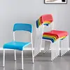 Silla de Plástico para Hogar de Estudiantes, Silla de Comedor, Taburete para Adultos, Silla de Oficina, Silla Simple con Respaldo, Silla Cómoda para Computadora, Taburete de Entrenamiento