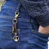 Ancla Artística Minimalista Estilo Océano Bronce Antiguo Llavero de Cuero Retro para Coche Colgante Versátil Creativo para Bolsos