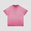 Camiseta Retrô Americana Degradê Vintage, Estilo Influencer Tendência, Unissex Algodão Puro Lavado Vintage Manga Curta