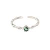 Anel de diamante de luxo leve de alta qualidade Anel de personalidade esmeralda retrô estilo frio design de nicho anel ajustável