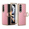 Adecuado para Samsung Z Fold8/7 Funda de Teléfono 6/5 Cuero Liso Galvanizado Patrón V Anillo Funda Película 4/3 Cubierta Protectora Anticaídas