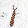 Rojo Oro y Rayas Rojas Estilo Perezoso Estilo Japonés Estilo Preppy Corbata Foto de Graduación Femenina Marrón Uniforme de Licenciatura Masculino Corbata