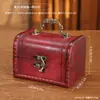 Caja de Almacenamiento de Madera Retro con Asa, Caja de Almacenamiento de Escritorio con Cerradura, Caja de Madera, Caja del Tesoro de Almacenamiento, Caja de Contraseña, Caja para Atrezo