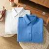Nueva colección de otoño 2026: elegante camisa de patchwork de encaje, de manga larga, estilo coreano, corte holgado y muy elegante