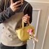 Bolsa Casual Textive Simples 2025 Primavera Design de Nicho Nova Moda Bolsa Feminina de Ombro Transversal Bolsa Balde
