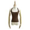 7373-24 primavera novo americana quente menina Sexy Stretch Slim gola quadrada fora do ombro casual alça estreita colete