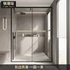 Puerta corrediza de vidrio para mampara de ducha y baño ultradelgada, puerta de mampara de baño lineal