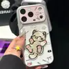 Aplicable para iPhone 18 Funda de Teléfono Bordada de Gato Apple 17 Pro Max Lente Rosa Linda 16 Funda Protectora a Prueba de Caídas